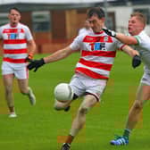 Ballerin’s Eugene Mullan  in action. The Sarsfields take on Drum this weekend.. Photo: George Sweeney.  DER2241GS – 31. Photo: George Sweeney.  DER2241GS – 31