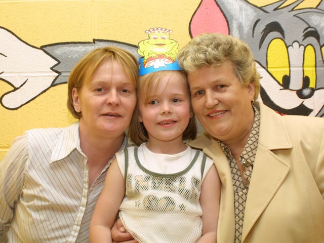 Catherine Duff (mum), Dearbhaile Duff and Frances Nash (granny) pose for a picture.