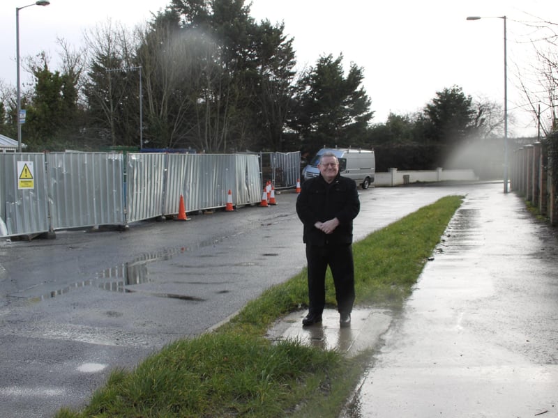 Councillor Tony Hassan on the Upper Galliagh Road access point to hundres of home in the area
