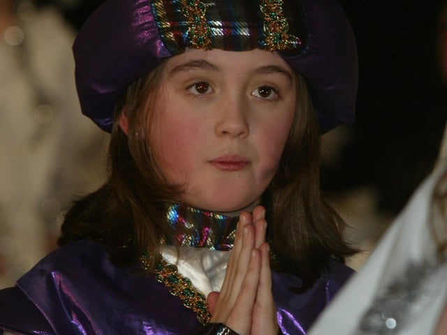 Trench road PS pupil Nicola McIntyre performing at the schools carol service in the Church of the Immaculate Conception. (1912JB02) :Derry nativities and Christmas shows from December 2003