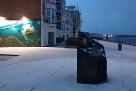 Snow along the quay in Derry this week. Picture: Kevin Mullan.