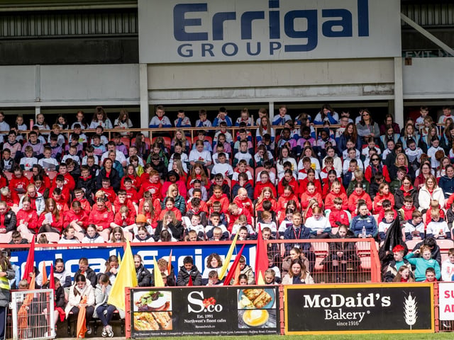 Participants at the Derry Diocese Fan The Flame annual Mass 2025 in Celtic Park.