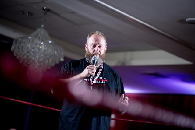 The MC gets proceedings underway at the City Hotel. Photographs by Stephen Latimer.