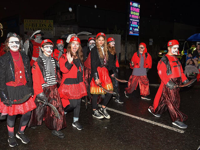 Spectacular costumes on show at the Halloween carnival parade ‘On the Ninth Wave’ on Monday evening.  Photo: George Sweeney.  DER2244GS – 086