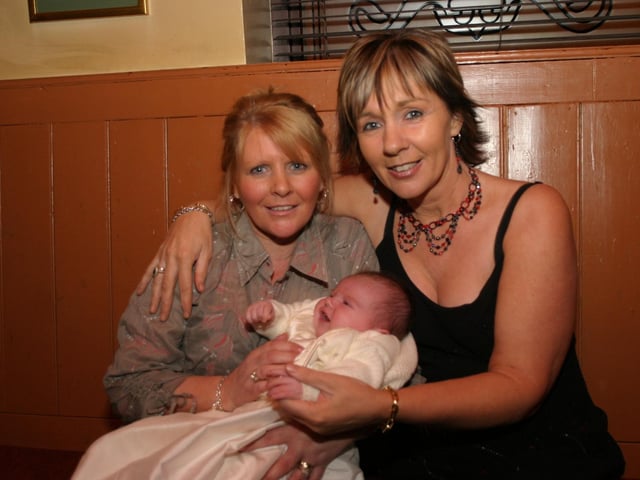 Party celebrations back in 2004: Baby Kayleigh Clarke.