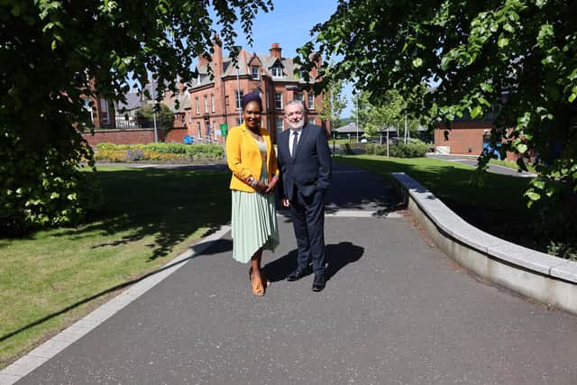 Director of Programmes at the North West Migrants Forum Lilian Seenoi Barr and Ulster University’s Deputy Vice-Chancellor Paul Seawright. They met recently to discuss a range of issues including international students and the need to diversify the university’s Magee campus.