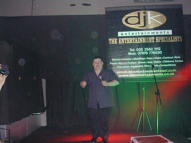 Finalist Tony McBride entertaining the crowd.