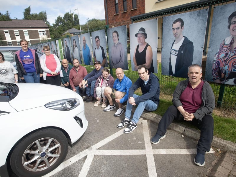 Members of Destined pictured at the photographic exhibition on Tuesday morning at the group's Foyle Road headquarters. The exhibition is part of Féile 24. (Photos: Jim McCafferty Photography)