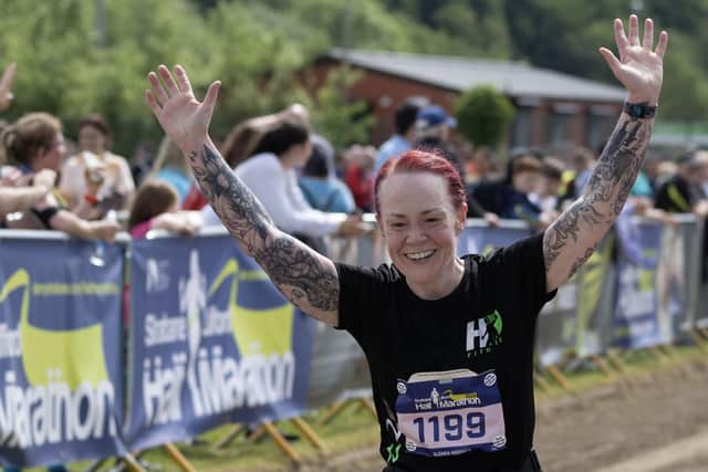 Glenda McGinty completes the recent Strabane Lifford Half Marathon. (Photo: North West Newspix)