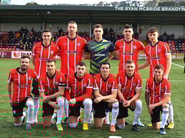 The Derry City team that played in the first half of the friendly game against Finn Harps. Photo: George Sweeney. DER2305GS – 38