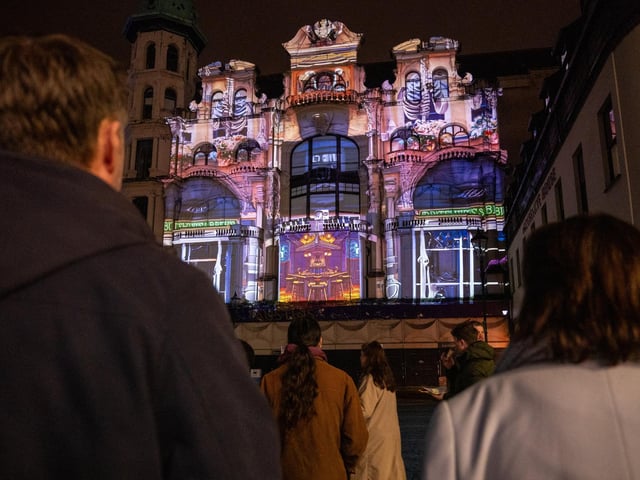 The Spirits of Derry's Past haunt the former Austins Department Store in Derry's Diamond. Picture Martin McKeown. 28.10.24