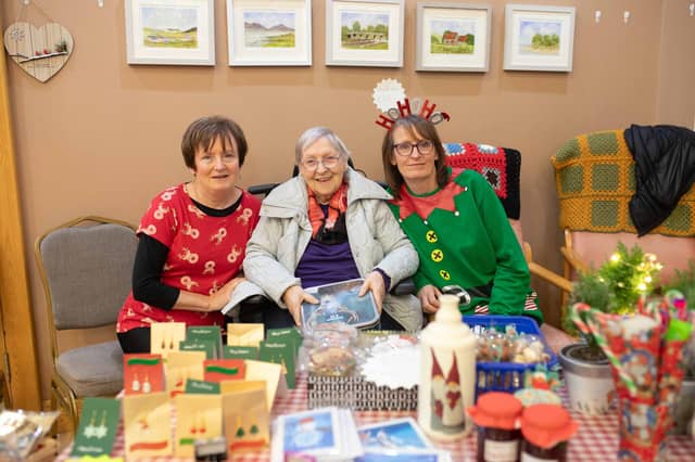 The Buncrana Community Hospital and Daycare stand.