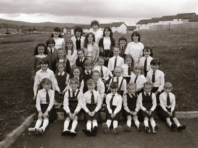 Group of children in Galliagh ready for their trip to America.