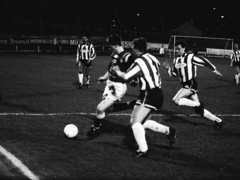 Derry City FC Home Shirt 1993-1994 (Kevin 'Crack' McKeever and Paul McLaughlin). Matchwinner.