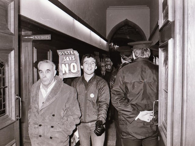 DUP Protest at Council meeting.
