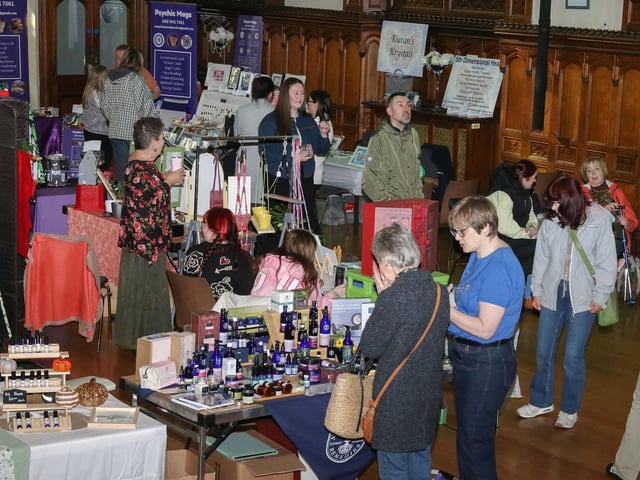 A busy day at the Maiden City Mystical Market held in the Guildhall.  (Photo - Deirdre Heaney, nwpresspics)