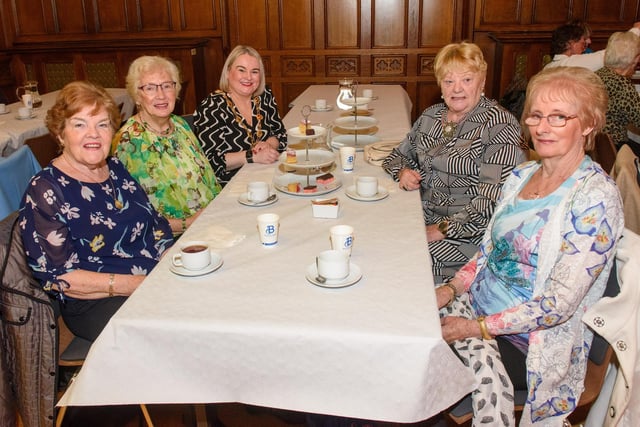 The Mayor Councillor Sandra Duffy once again welcomed people to the Guildhall as she hosted another popular Derry City and Strabane District Council Tea Dance. Included are, Anna Cassidy, Jean Henderson, Ruby McNaught and Margaret Duncan Picture Martin McKeown. 09.11.22:.:The Mayor's Tea Dance