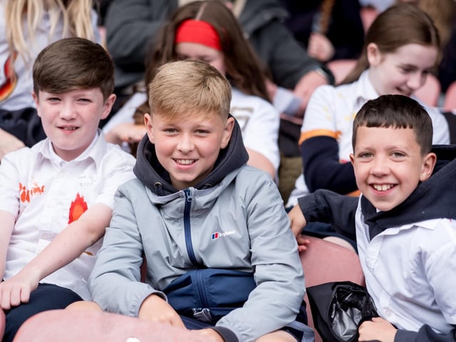 Participants at the Derry Diocese Fan The Flame annual Mass 2025 in Celtic Park.