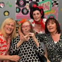 Ann Friel, Rosaleen Barr, Berna Green and Jodie Barr pictured at the 1950s party Berna held in the Oakleaves Care Centre, Racecourse Road on Thursday afternoon last. Photo: George Sweeney. DER2326GS – 28