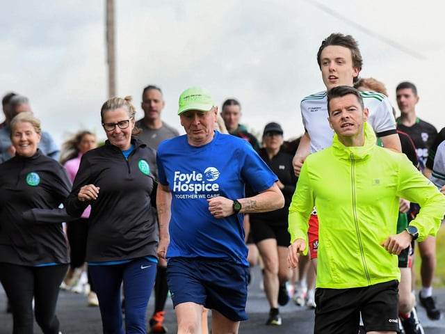 Competitors at the Doire Trasna 5K along Corrody Road last week. Photo: George Sweeney