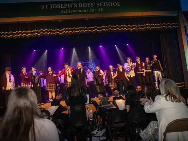 One of the colourful scenes from the St. Joseph's production of 'School of Rock' on Thursday night. (Photos: Jim McCafferty Photography)