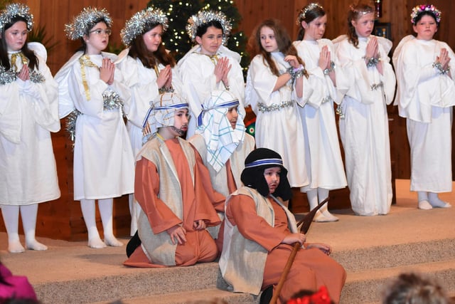 A scene from the Steelstown PS Annual Christmas Carol Service at Our Lady of Lourdes Church last week.