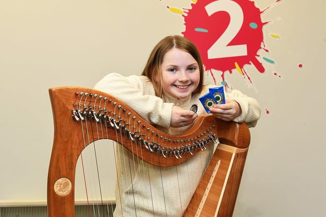 CCE Baile na gCallieach member Aoibhe Nic Lochlainn achieved first place in both harp dance tunes under 12 and harp slow air under 12 at the recent  Doire Fleadh, and second place for harp under 12 at the Doire Feis. Photo: George Sweeney