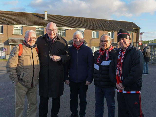 Derry City fans at the Brandywell on Friday evening. Photo: George Sweeney