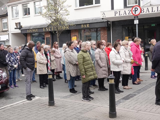 The Palm Sunday Procession on Sunday, March 24 from St, Mary's Oratory in Buncrana, during which prayers and reflections were offered and read.