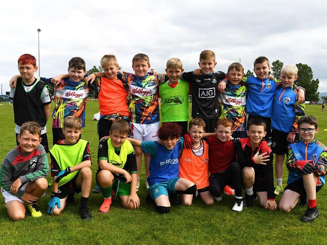 Children who took part in the Doire Trasna Kellogs Cúl Camp. Photo: George Sweeney
