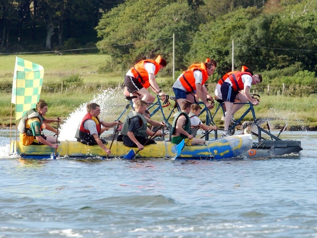 Working hard at Malin Raft Race.