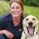 Ela, a six-year-old Golden Retriever and her human mum, Kath
