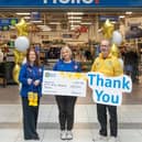 (L-R) Tesco Community Champions Fionnuala O’Reilly and Sarah-Lee Green and Conor O'Kane, Senior Partnership Manager NI at Marie Curie.
