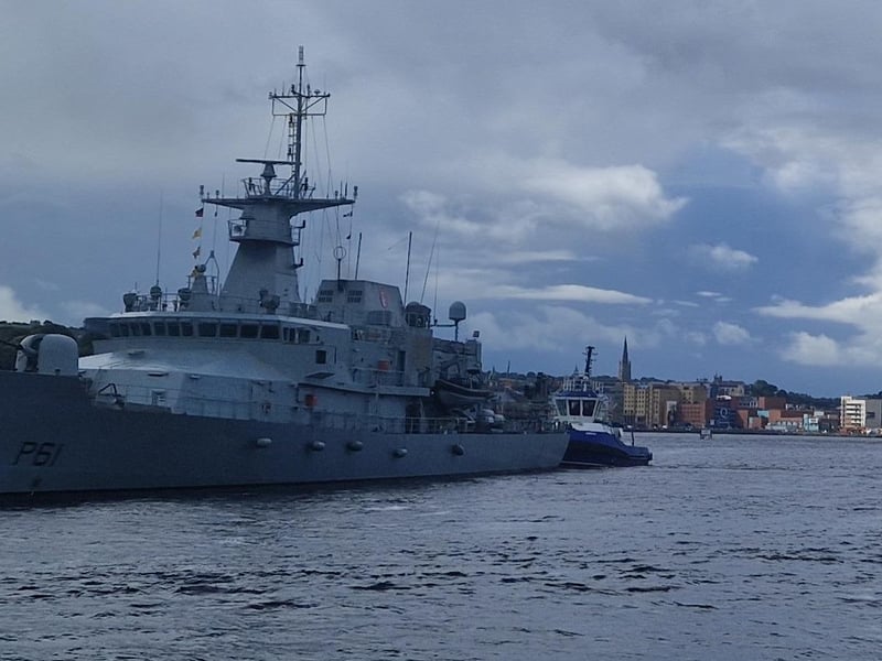 The Irish Army Offshore Patrol Vessel LÉ Samuel Beckett was spotted in the River Foyle Quay docks on Friday, September 12. Breaking from tradition, the LÉ SAMUEL BECKETT marks a new era for Irish Naval Service ships. Traditionally named after mythical Irish heroes, this vessel honours a world-renowned Irish playwright and author.