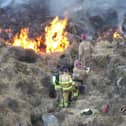 Firefighters tackling a gorse fire in the Mournes this week.