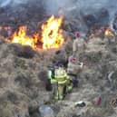 Firefighters tackling a gorse fire in the Mournes this week.
