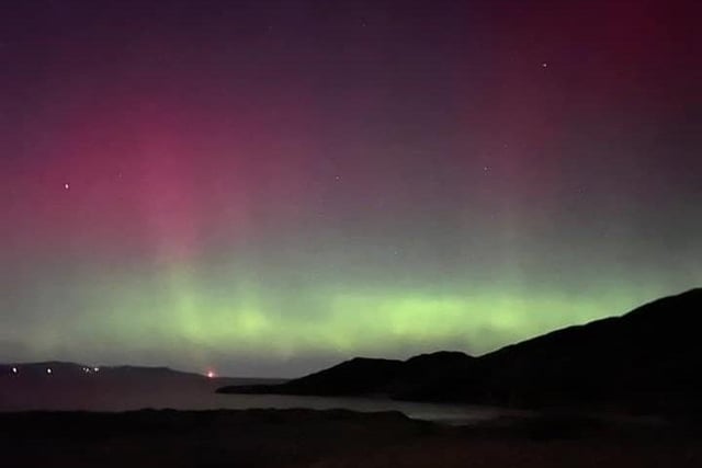 The Aurora Borealis pictured from Dunree. Picture: Shirley McCourt.