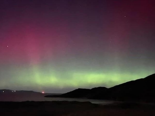 The Aurora Borealis pictured from Dunree. Picture: Shirley McCourt.
