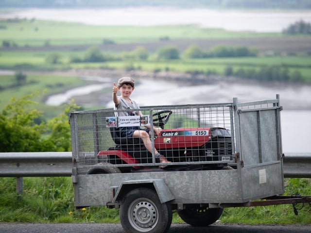 Calvin Wylie at the Allen Wylie Memorial Tractor Run from Letterkenny to Newtoncunningham on Saturday last  held to raise funds for the Good & New Cancer Bus.    Photo Clive Wasson