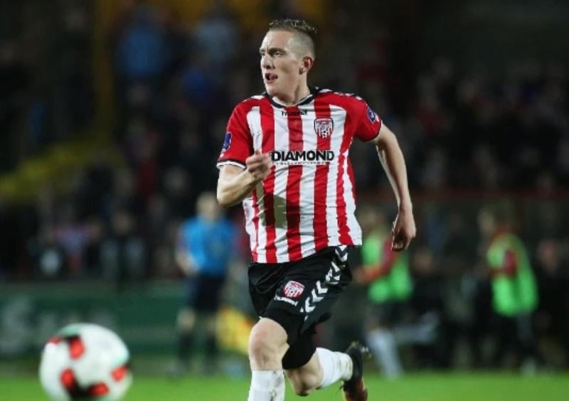 Derry City FC Home Shirt 2016. (Ronan Curtis). Hummel.