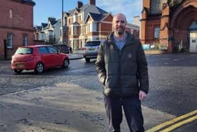 Mark Durkan at the top of the Rock Road.