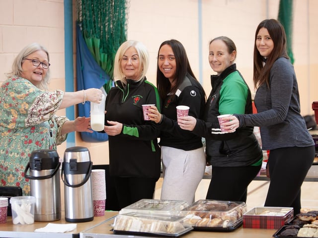 The hard-working ladies at St. Joseph's on Saturday.