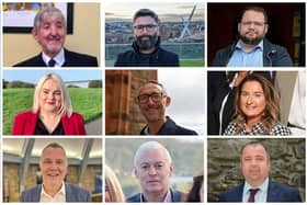 In alphabetical order, the nine candidates standing in the Ballyarnett ward. Top row left to right: Colm Cavanagh (Alliance), Damien Doherty (People Before Profit), Emmet Doyle (Aontú). Middle row left to right: Sandra Duffy (Sinn Féin), Rory Farrell (SDLP), Cartherine McDaid (SDLP). Bottom row: John McGowan (Sinn Féin), Patrick Murphy (Sinn Féin) and Brian Tierney (SDLP).