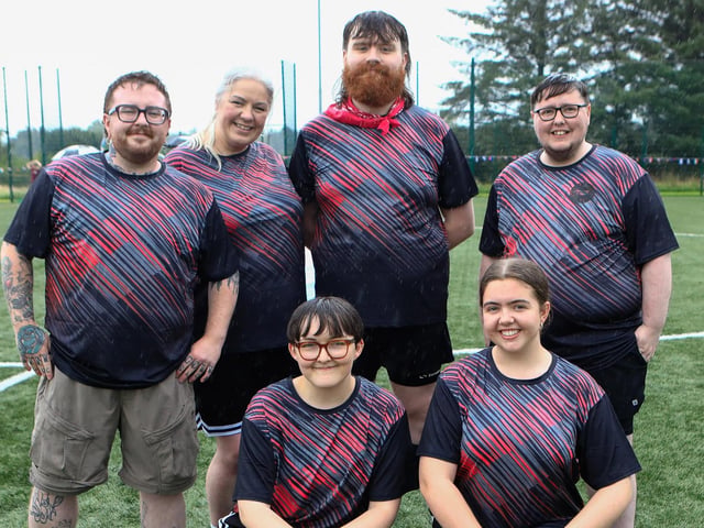 The Rainbow team at the Foyle Pride Football v Homophobia held in the Waterside Shared Village. (Photo - Tom Heaney, nwpresspics)