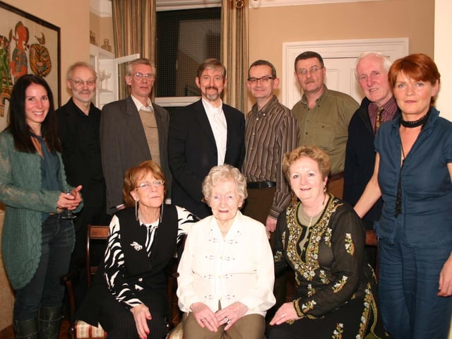 The Neighbours of Crawford Square join in the celebrations  for Mary O'Dohrty on her 98th Birthday.3900/dd : Parties and celebrations across Derry in May 2006.