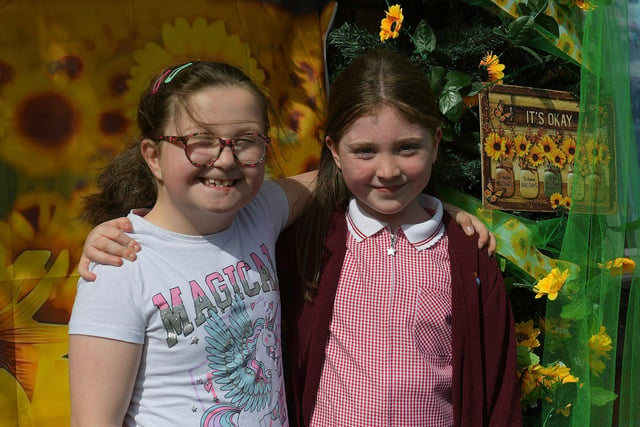 Friends Sarah and Hollie were at the launch of the District of Hope at Farland Way, Hazelbank, on Tuesday afternoon last. Photo: George Sweeney