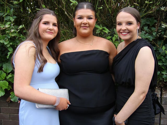Chloe Kelly, Amy Johnston and Megan Forbes pictured at The Nurses Ball, Class of 2026 held in The Everglades Hotel. (Photo - Deirdre Heaney, nwpresspics)