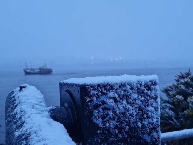 Bay Road Park Local Nature Reserve receives a blanket of snow.