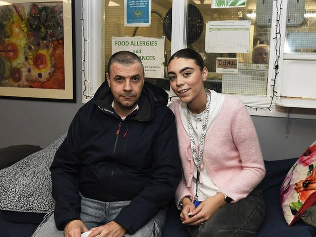 Stephen Doherty and Naomi McCloskey-Doherty pictured at the Depaul Foyle Haven Coffee Morning on Friday morning. The event was held to raise awareness of Depaul’s Home for Christmas campaign and Homeless Awareness Week. Photo: George Sweeney