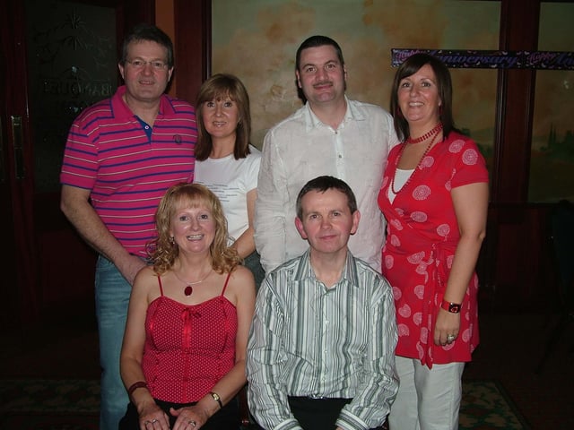 DSCF5639Margaret and Patrick pictured on their Silver Wedding ANniversary with their friends Philip and oonagh McQuaid and Paul and Michelle Gillen. : Parties and celebrations April 2006: Margaret and Patrick.